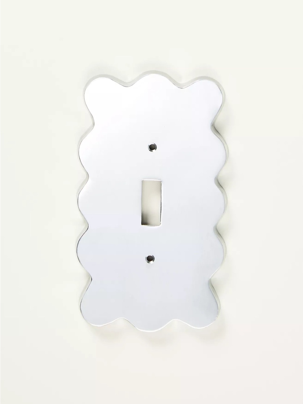 NIB Anthropologie “Wiggle” Single Toggle Switch Plate Cover - Matte Silver